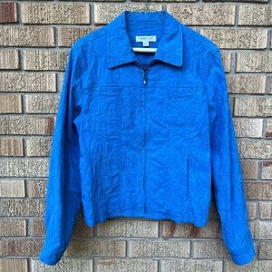 Blue floral zip up jacket!